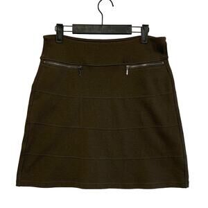 Athleta Strata A-Line Ponte Skirt Women's Sz S Brown Modal Stretch Knee Length